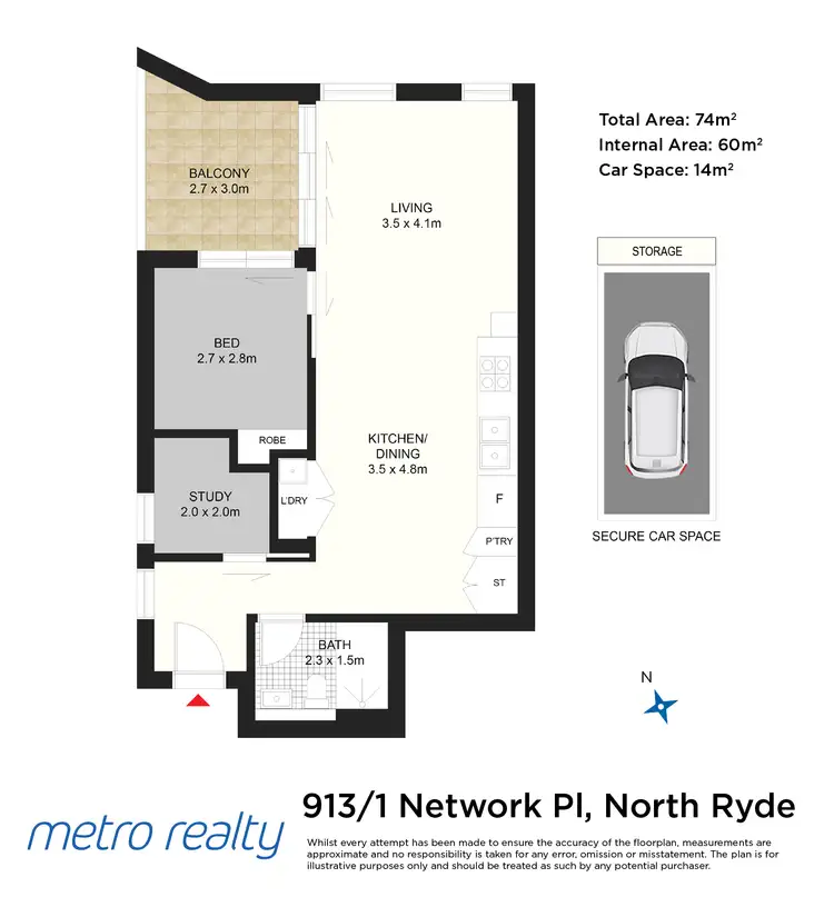 Floorplan of Homely apartment listing, 913/1 Network Place, North Ryde NSW 2113