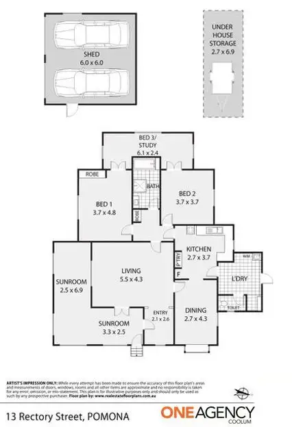 Floorplan of Homely house listing, 13 Rectory Street, Pomona QLD 4568