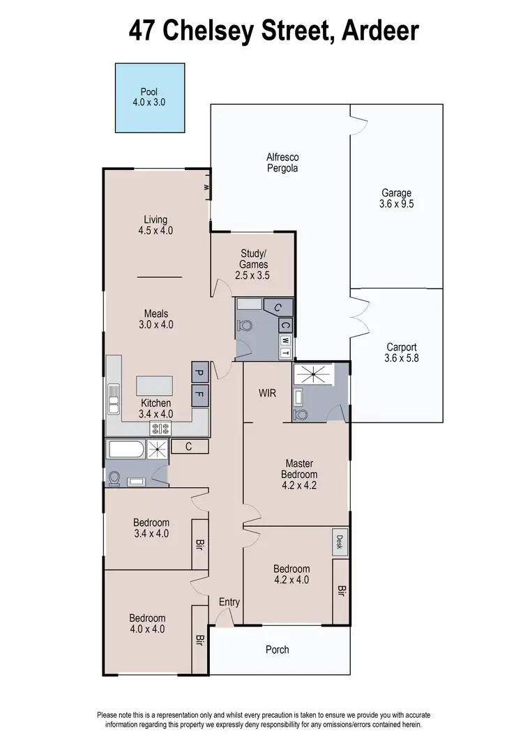 Floorplan of Homely house listing, 47 Chelsey Street, Ardeer VIC 3022