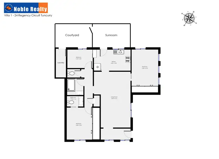 Floorplan of Homely villa listing, 1/24 Regency Circuit, Tuncurry NSW 2428