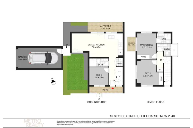 Floorplan of Homely townhouse listing, 15 Styles St, Leichhardt NSW 2040