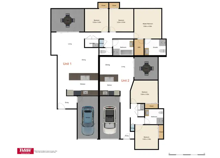 Floorplan of Homely semi-detached listing, 1 & 2/98 Pauls Road, Upper Caboolture QLD 4510