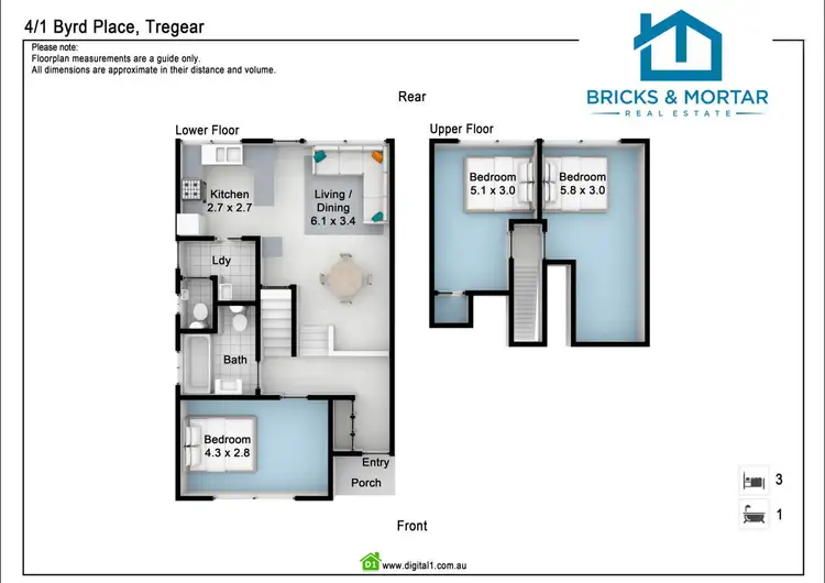 Floorplan of Homely townhouse listing, 4/1 Byrd Place, Tregear NSW 2770