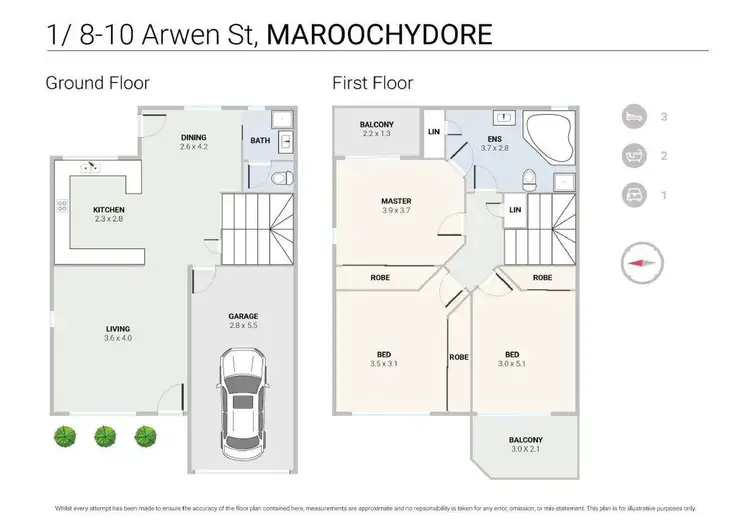 Floorplan of Homely townhouse listing, 1/8-10 Arwen Street, Maroochydore QLD 4558