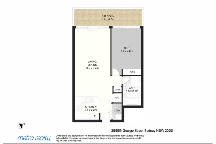 Floorplan of Homely apartment listing, 38/569-581 George Street, Sydney NSW 2000