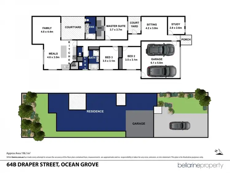 Floorplan of Homely townhouse listing, 64B Draper St, Ocean Grove VIC 3226