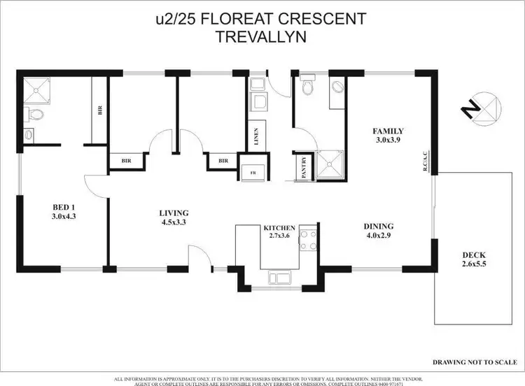 Floorplan of Homely unit listing, 2/25 Floreat Crescent, Trevallyn TAS 7250