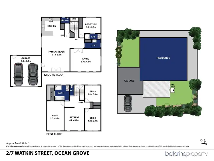 Floorplan of Homely townhouse listing, 2/7 Watkin Street, Ocean Grove VIC 3226