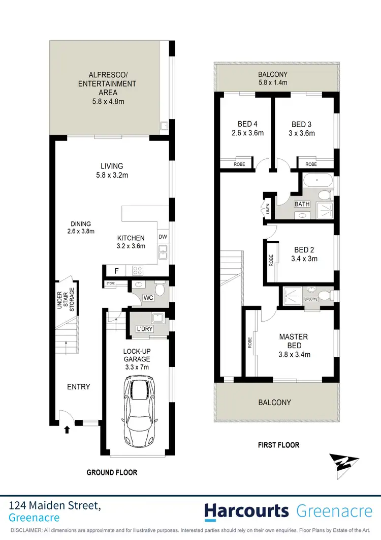 Floorplan of Homely semi-detached listing, 124a Maiden Street, Greenacre NSW 2190