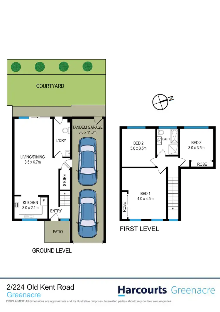 Floorplan of Homely townhouse listing, 2/224 Old Kent Road, Greenacre NSW 2190