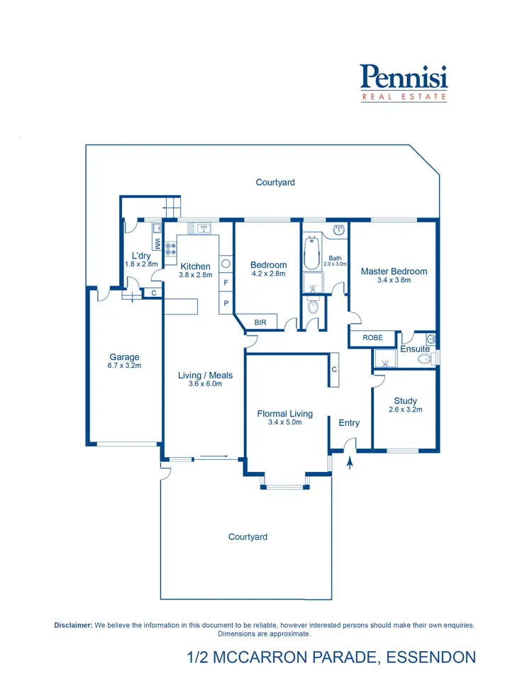 Floorplan of Homely unit listing, 1/2 McCarron Parade, Essendon VIC 3040