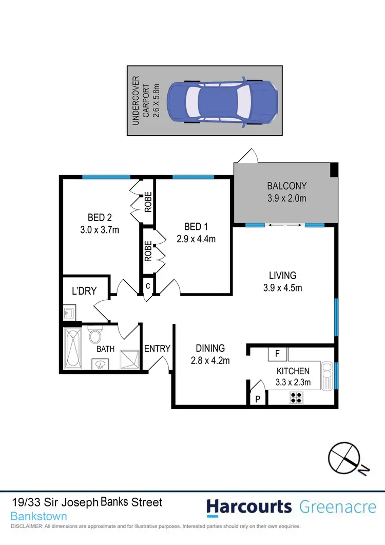 Floorplan of Homely apartment listing, 19/33 Sir Joseph Banks Street, Bankstown NSW 2200