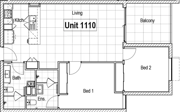 Floorplan of Homely unit listing, 1110/132 Osborne Road, Mitchelton QLD 4053