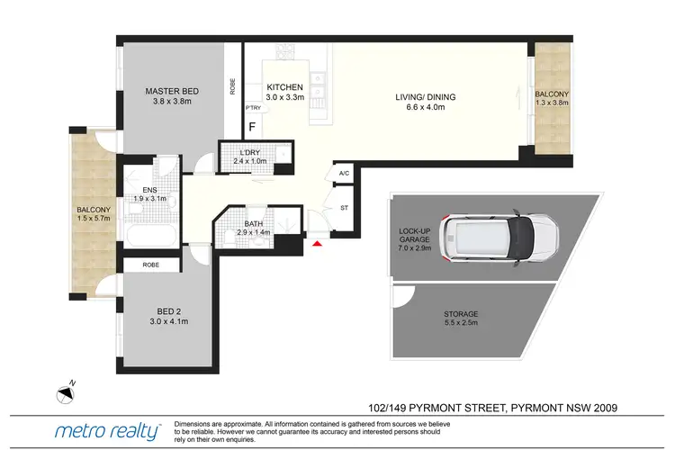 Floorplan of Homely apartment listing, 102/149-197 Pyrmont St, Pyrmont NSW 2009