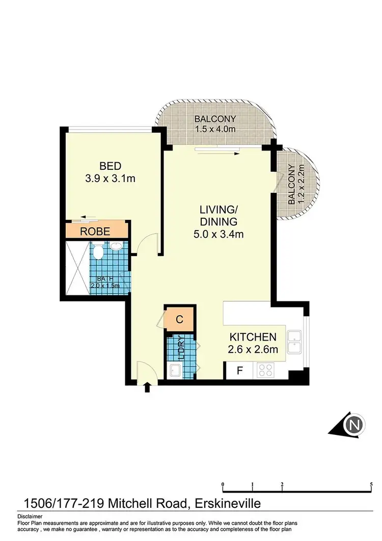 Floorplan of Homely apartment listing, 1506/177-219 Mitchell Road, Erskineville NSW 2043