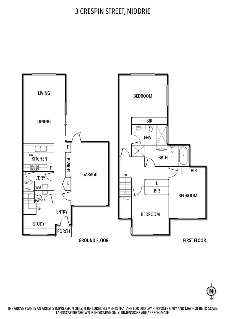 Floorplan of Homely townhouse listing, 3 Crespin Street, Niddrie VIC 3042