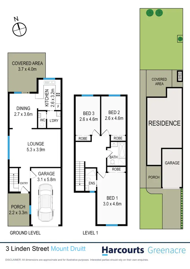 Floorplan of Homely semi-detached listing, 3 Linden Street, Mount Druitt NSW 2770