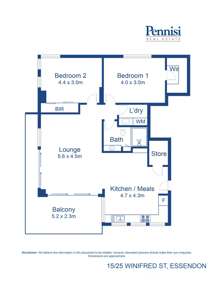 Floorplan of Homely apartment listing, 15/25 Winifred Street, Essendon VIC 3040