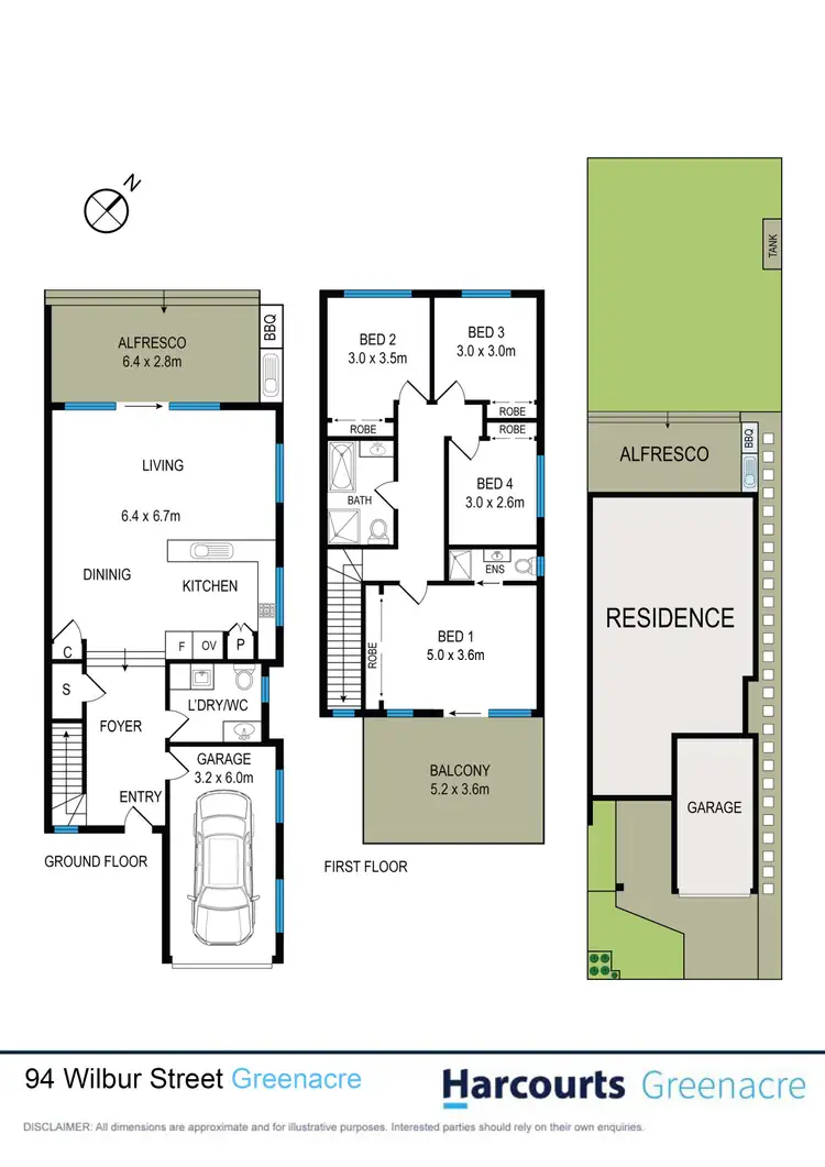 Floorplan of Homely semi-detached listing, 94 Wilbur Street, Greenacre NSW 2190