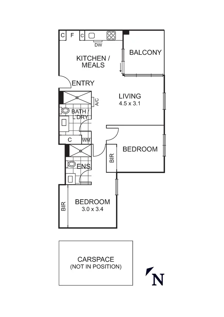 Floorplan of Homely apartment listing, 207/1005 Mt Alexander Road, Essendon VIC 3040