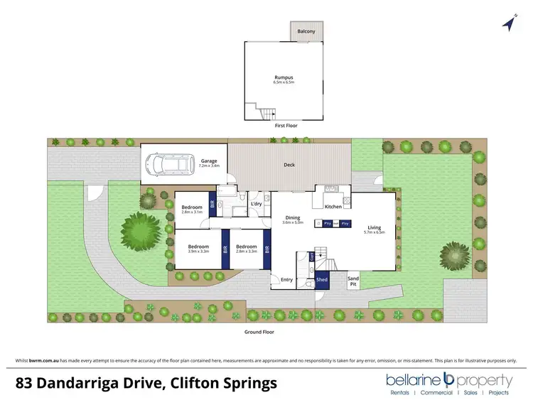 Floorplan of Homely house listing, 83 Dandarriga Drive, Clifton Springs VIC 3222