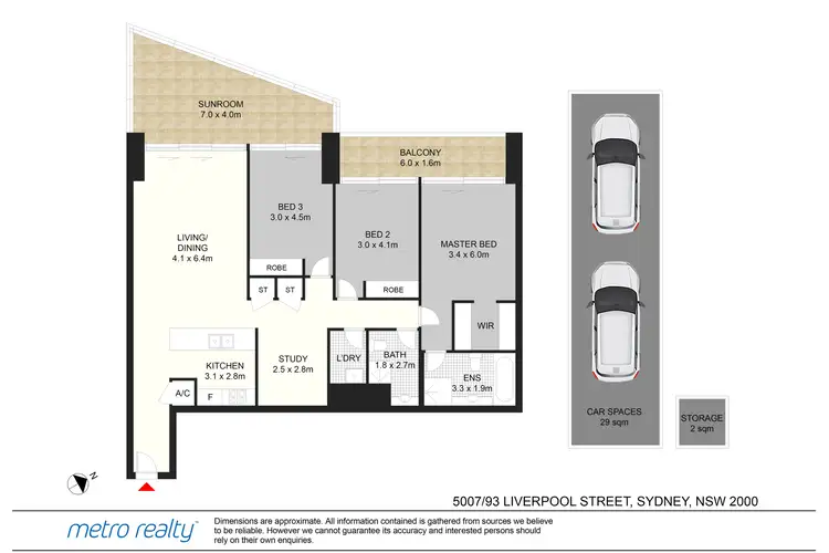 Floorplan of Homely apartment listing, 5007/93 Liverpool Street, Sydney NSW 2000