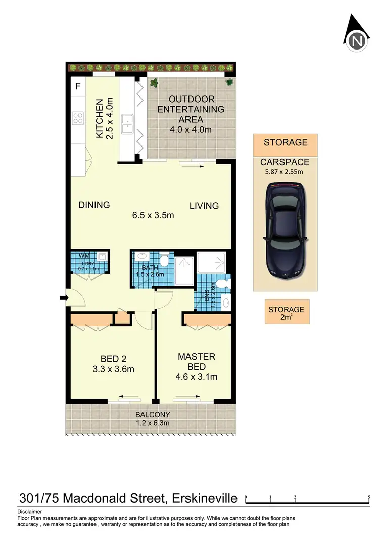 Floorplan of Homely apartment listing, 301/75-81 Macdonald Street, Erskineville NSW 2043