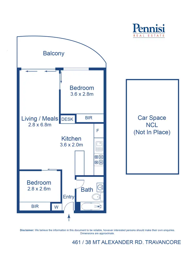 Floorplan of Homely apartment listing, 461/38 Mount Alexander Road, Travancore VIC 3032