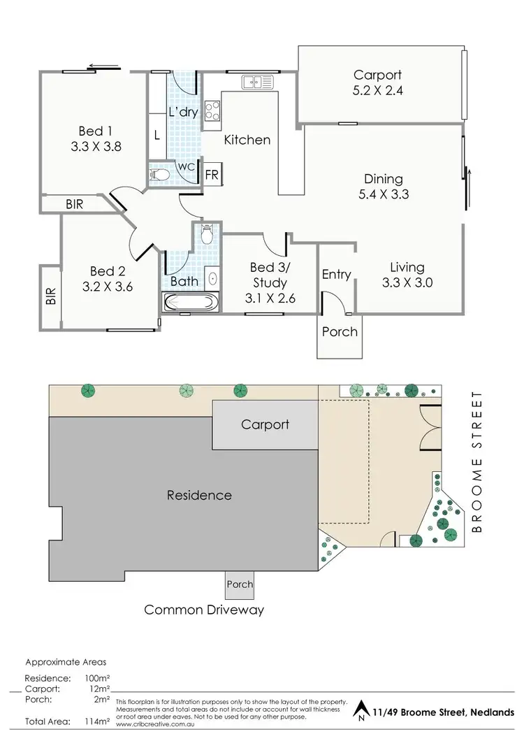 Floorplan of Homely villa listing, 11/49 Broome Street, Nedlands WA 6009