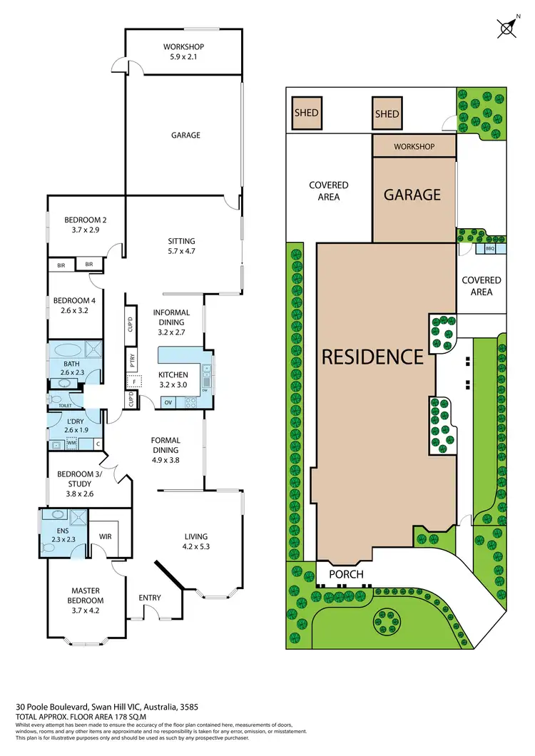 Floorplan of Homely house listing, 30 Poole Boulevard, Swan Hill VIC 3585