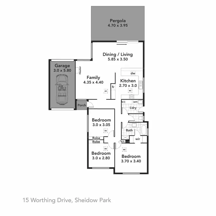 Floorplan of Homely house listing, 15 Worthing Drive, Sheidow Park SA 5158