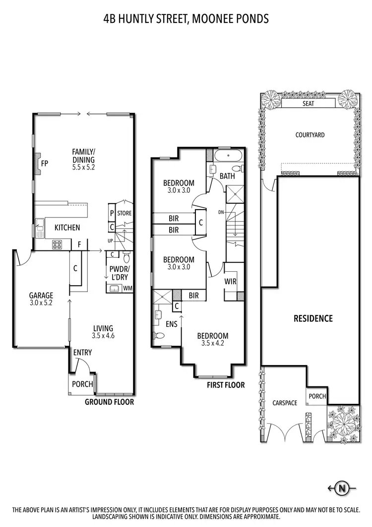 Floorplan of Homely townhouse listing, 4B Huntly Street, Moonee Ponds VIC 3039