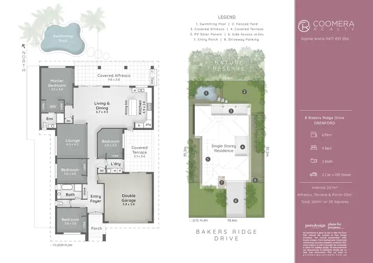 Floorplan of Homely house listing, 8 Bakers Ridge Dr, Oxenford QLD 4210