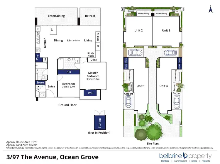 Floorplan of Homely townhouse listing, 3/97 The Avenue, Ocean Grove VIC 3226