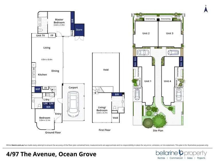Floorplan of Homely townhouse listing, 4/97 The Avenue, Ocean Grove VIC 3226