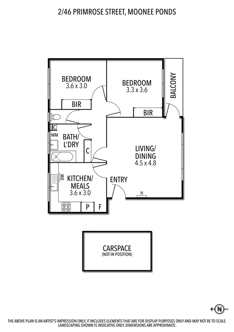 Floorplan of Homely unit listing, 2/46 Primrose Street, Moonee Ponds VIC 3039