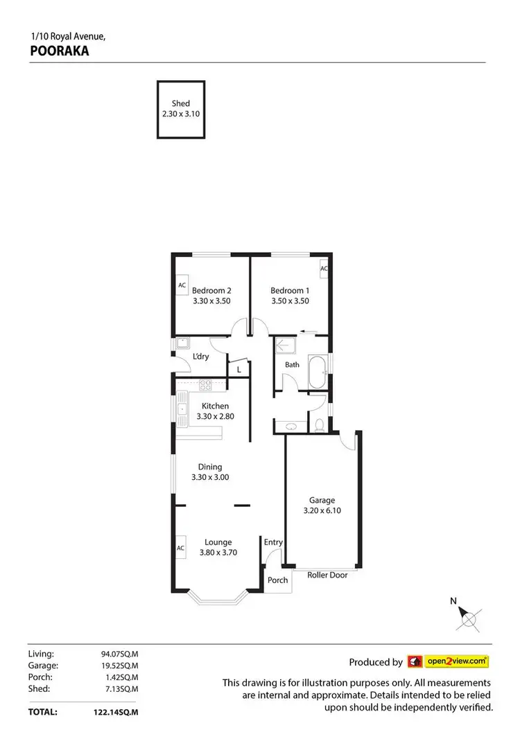 Floorplan of Homely semi-detached listing, 1/10 Royal Avenue, Pooraka SA 5095