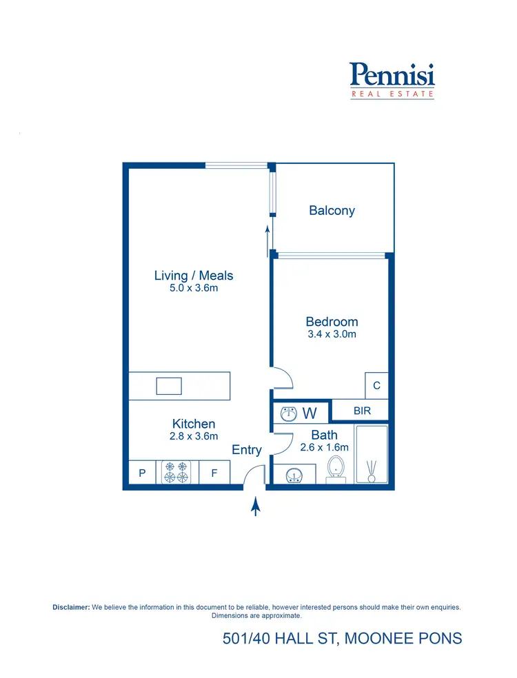 Floorplan of Homely apartment listing, 501/40 Hall Street, Moonee Ponds VIC 3039