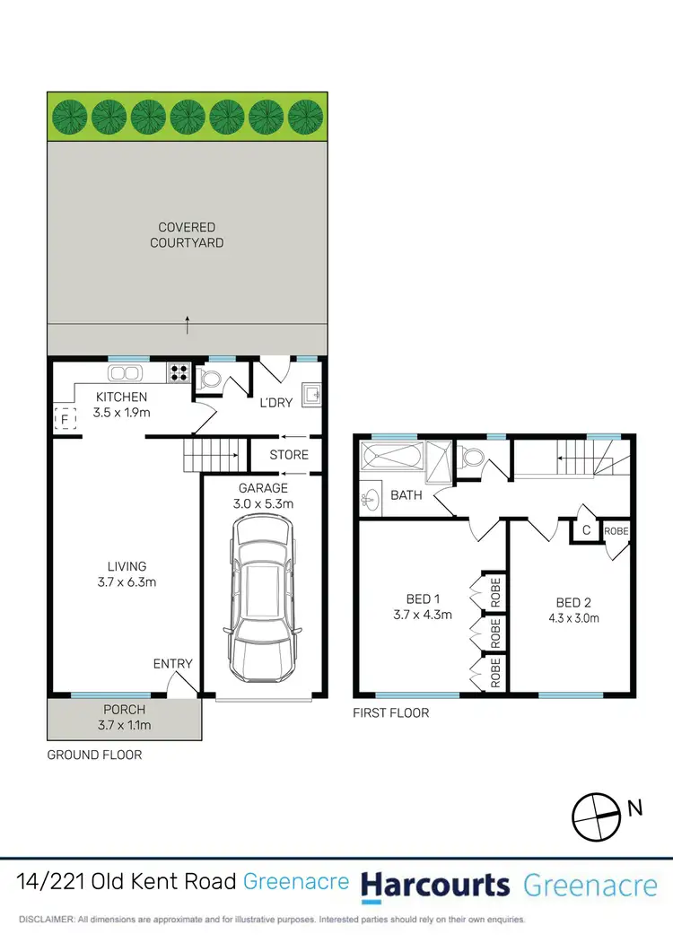 Floorplan of Homely townhouse listing, 14/221 Old Kent Road, Greenacre NSW 2190