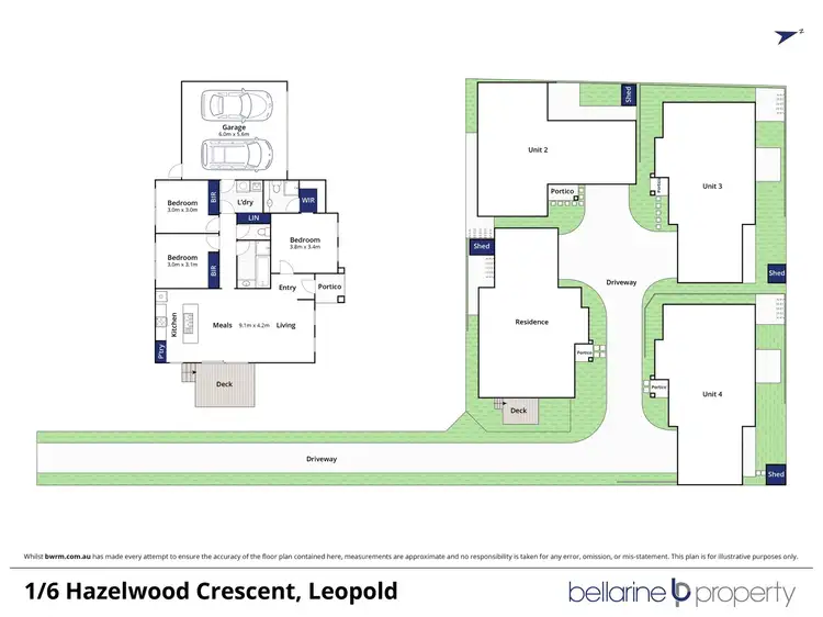 Floorplan of Homely unit listing, 1/6 Hazelwood Crescent, Leopold VIC 3224