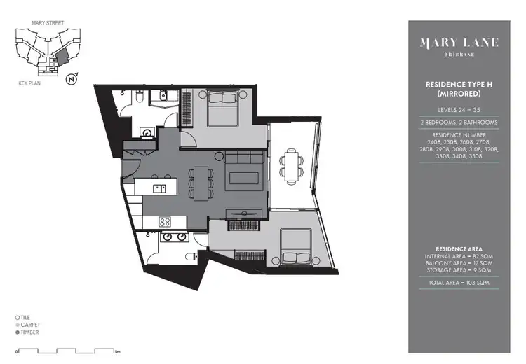 Floorplan of Homely apartment listing, 3201/111 Mary Street, Brisbane QLD 4000