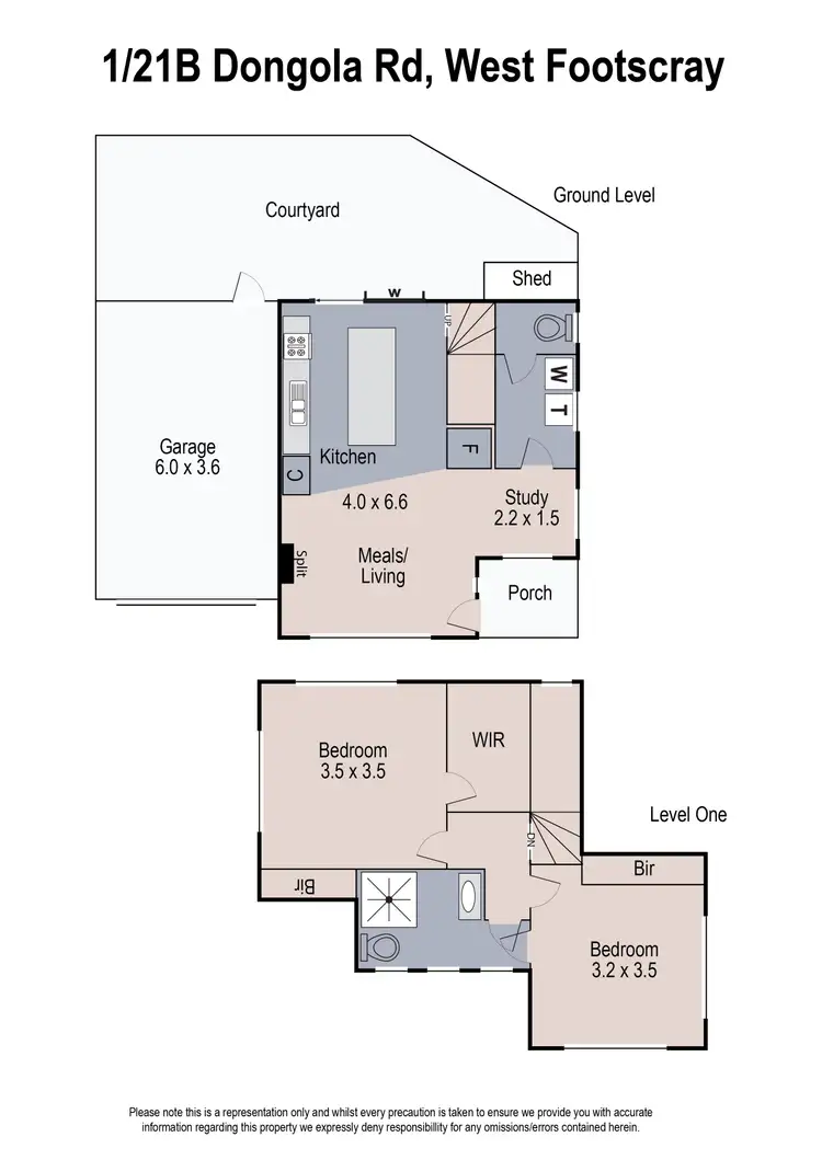 Floorplan of Homely townhouse listing, 1/21B Dongola Road, West Footscray VIC 3012