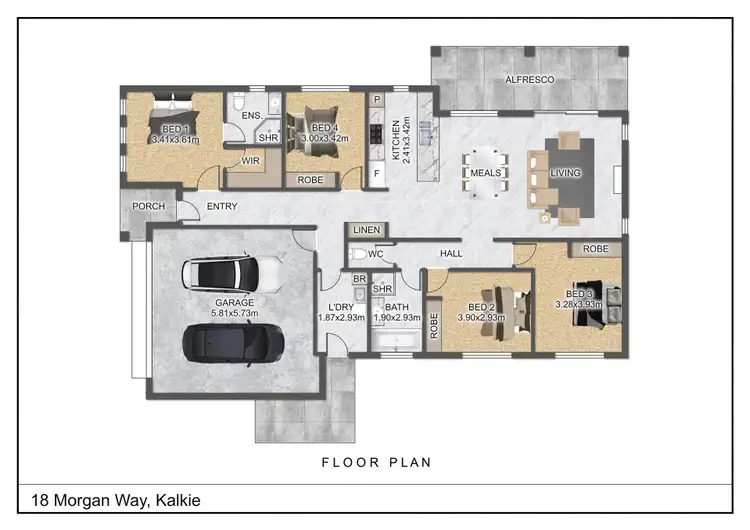 Floorplan of Homely house listing, 18 Morgan Way, Kalkie QLD 4670
