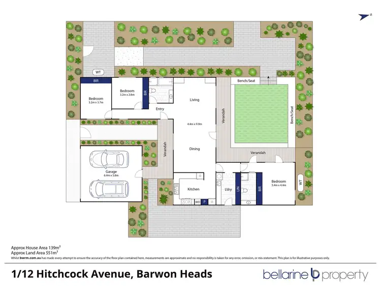 Floorplan of Homely townhouse listing, 1/12 Hitchcock Avenue, Barwon Heads VIC 3227