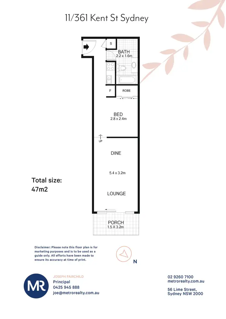 Floorplan of Homely apartment listing, 11/361 Kent Street, Sydney NSW 2000