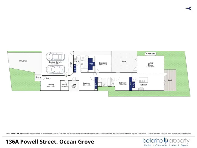 Floorplan of Homely townhouse listing, 136A Powell Street East, Ocean Grove VIC 3226