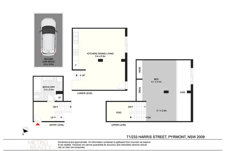 Floorplan of Homely apartment listing, 1/233 Harris St, Pyrmont NSW 2009