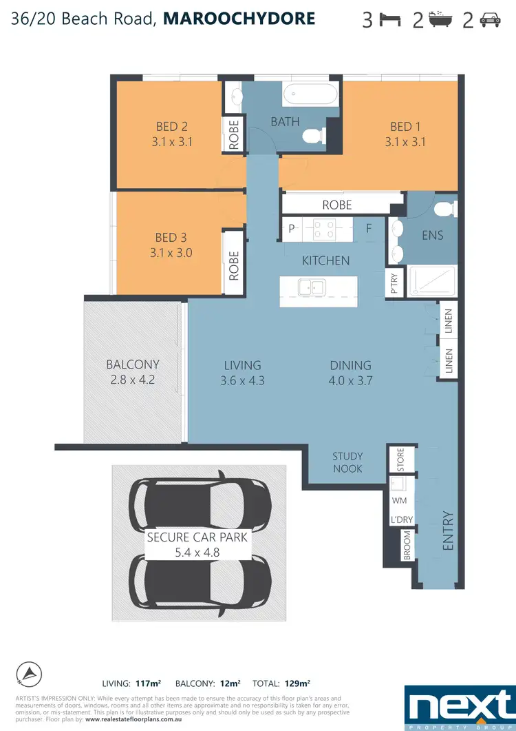 Floorplan of Homely unit listing, 36/20 Beach Road, Maroochydore QLD 4558