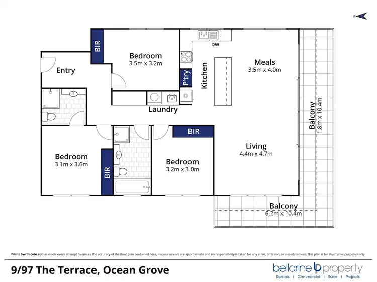 Floorplan of Homely apartment listing, 9/97 The Terrace, Ocean Grove VIC 3226
