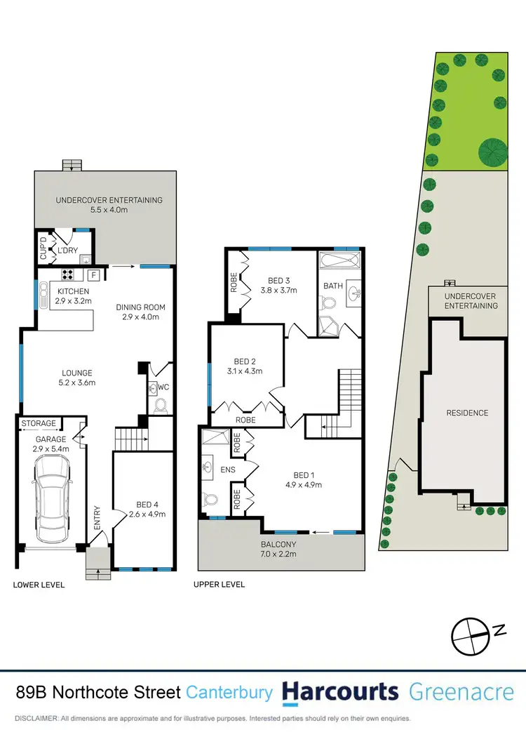 Floorplan of Homely semi-detached listing, 89b Northcote Street, Canterbury NSW 2193